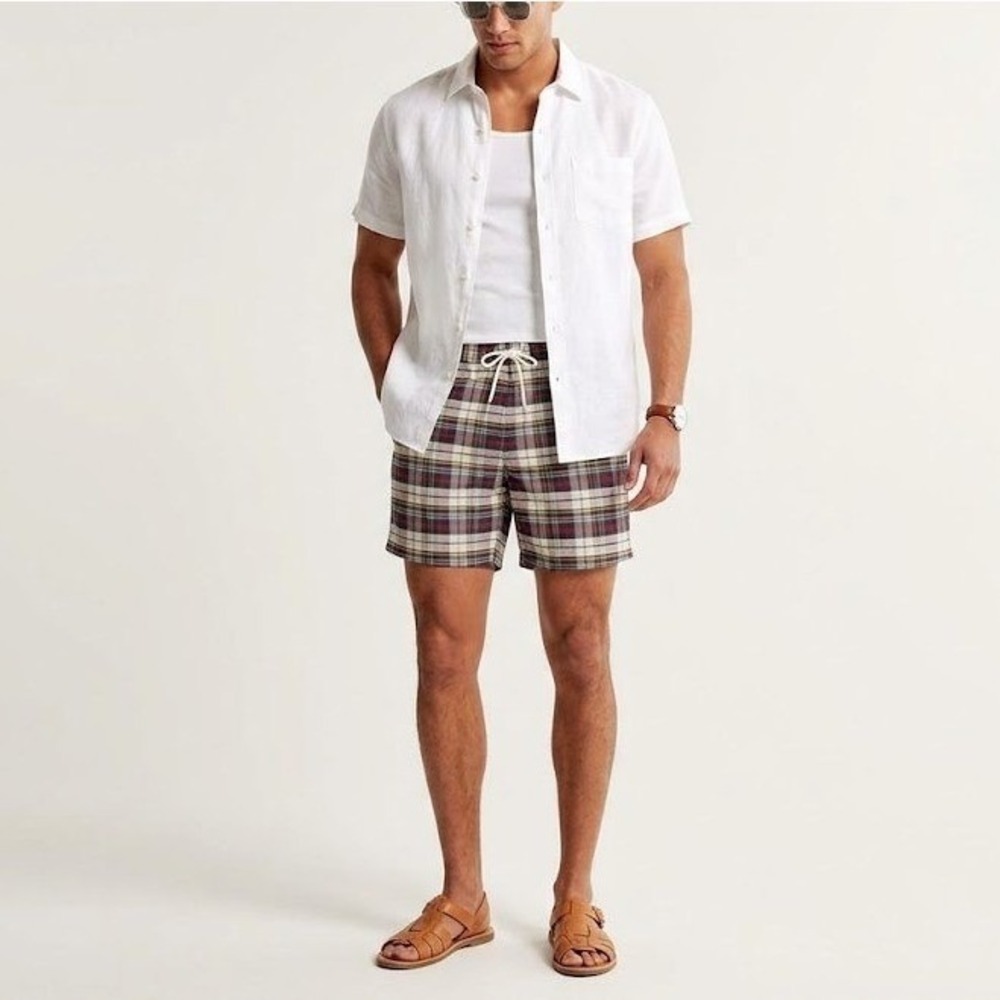 Brooks Brothers Men's Board Shorts 34 Multicolor Plaid Swim Trunks Beachwear‎